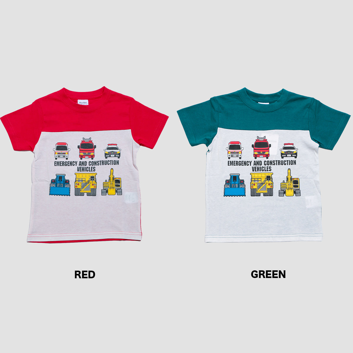 働く車プリント 半袖Tシャツ