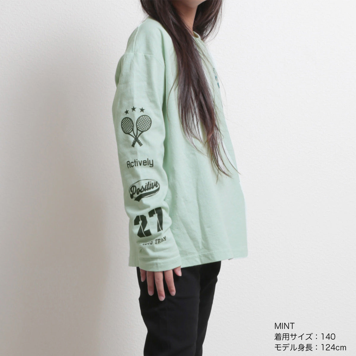袖ロゴ 長袖Tシャツ