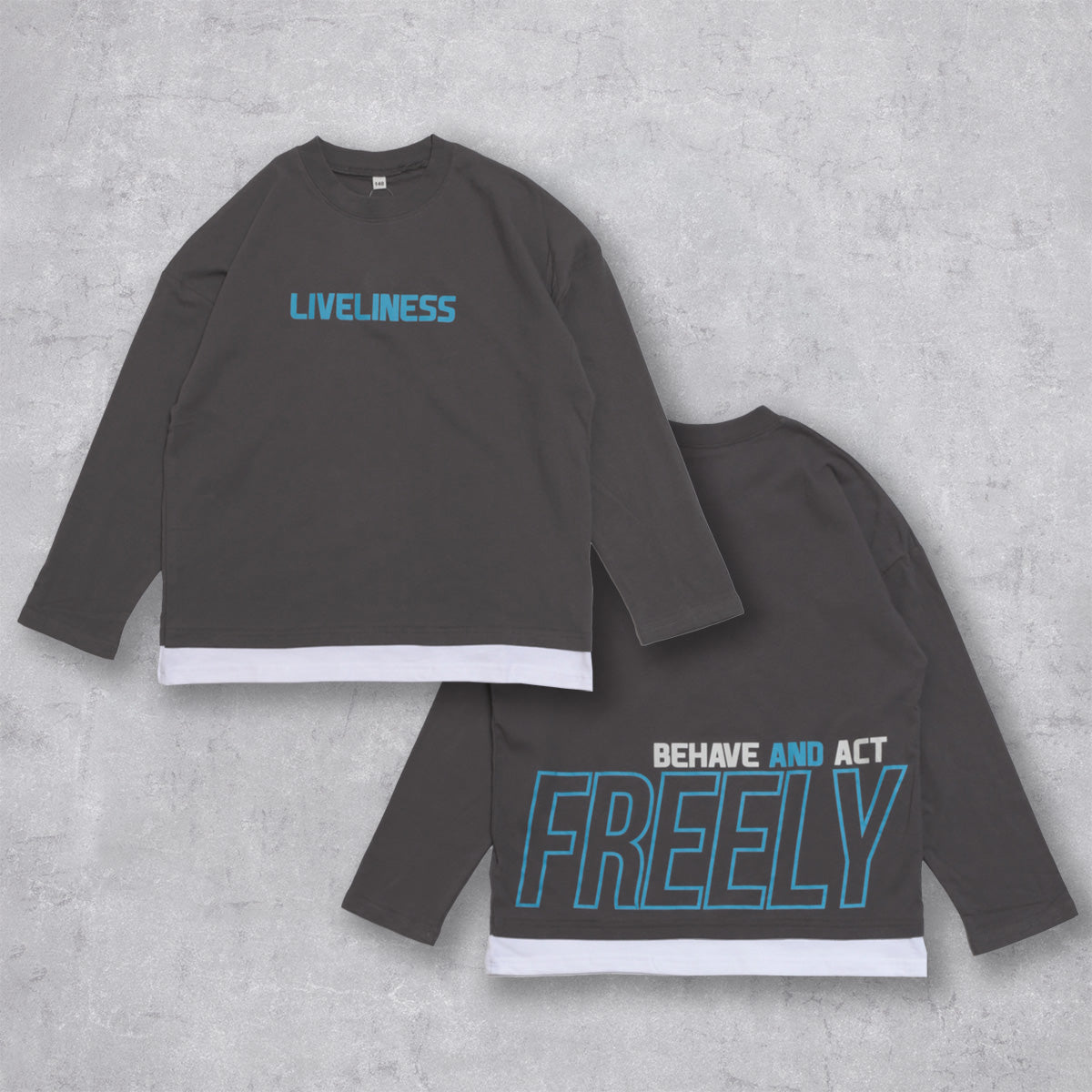 裾フェイクレイヤード Tシャツ