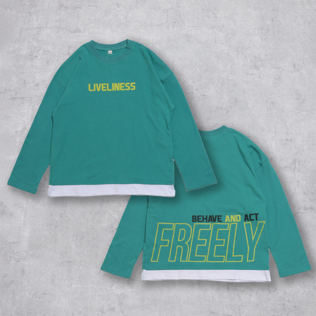 裾フェイクレイヤード Tシャツ
