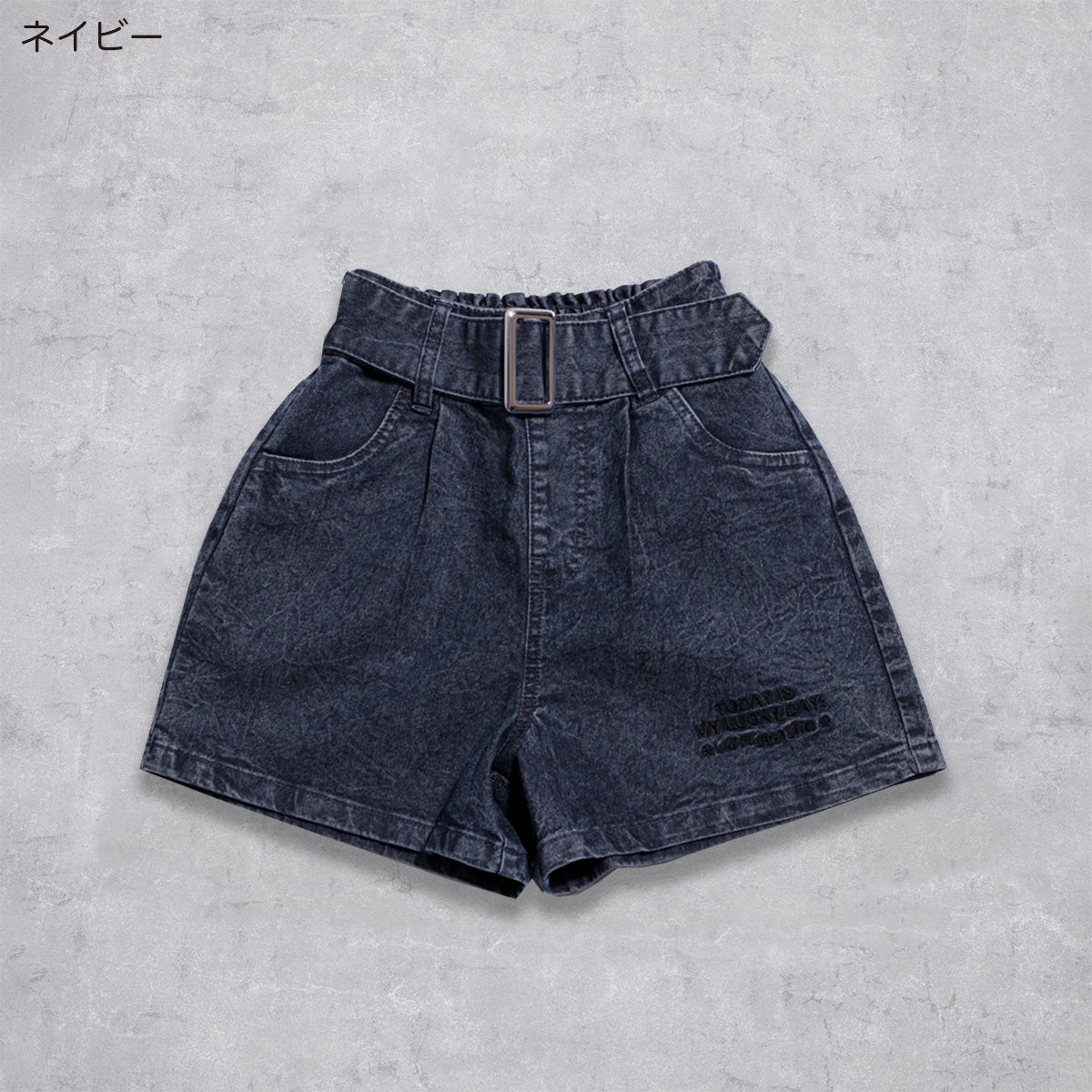 ケミカルウォッシュ デニムショートパンツ