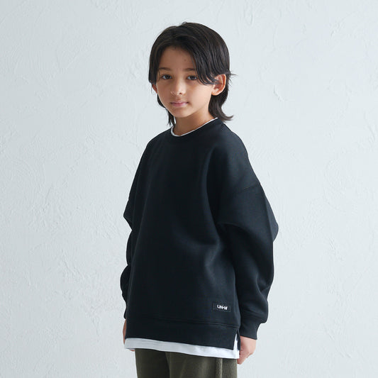 2重襟 オーバーサイズ 裏起毛トレーナー