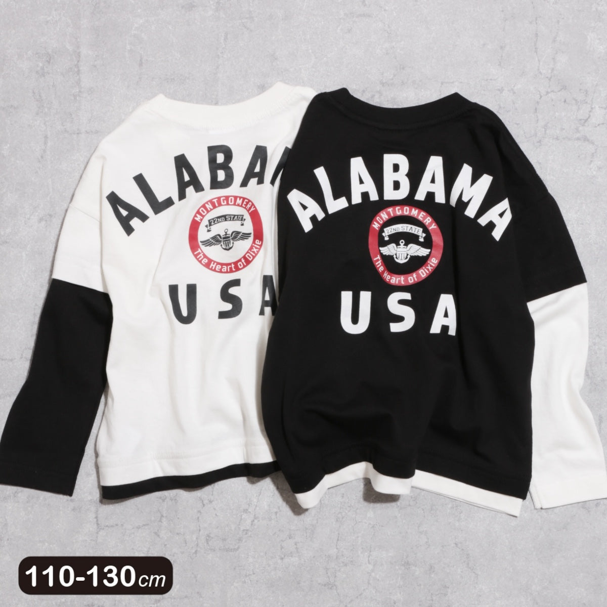 バックロゴ フェイクレイヤード 長袖Ｔシャツ