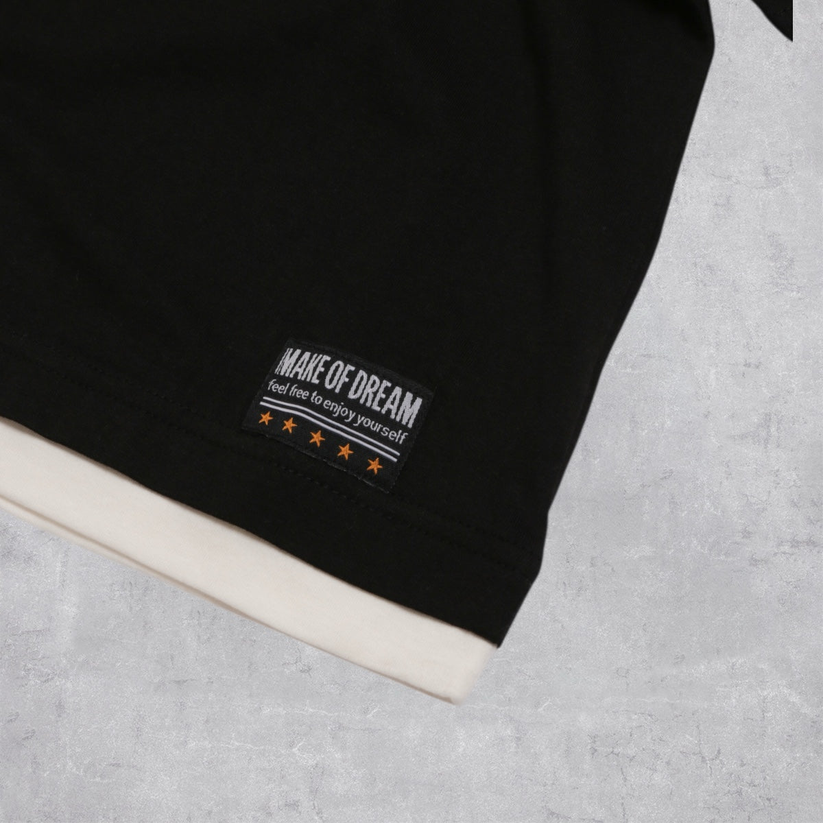 バックロゴ フェイクレイヤード 長袖Ｔシャツ