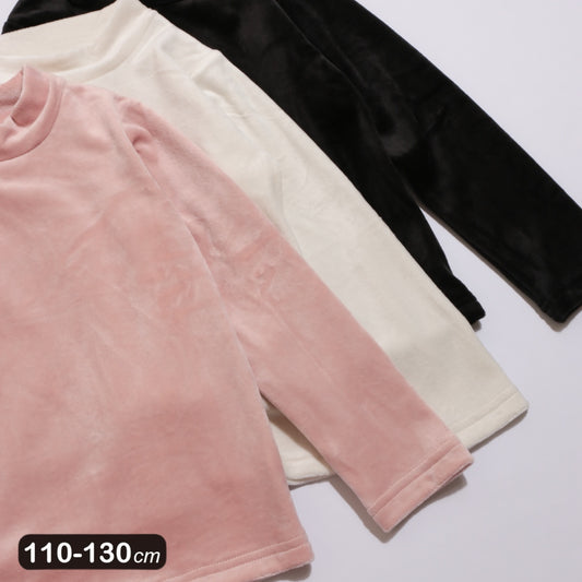 ストレッチベロア ハイネック長袖Ｔシャツ