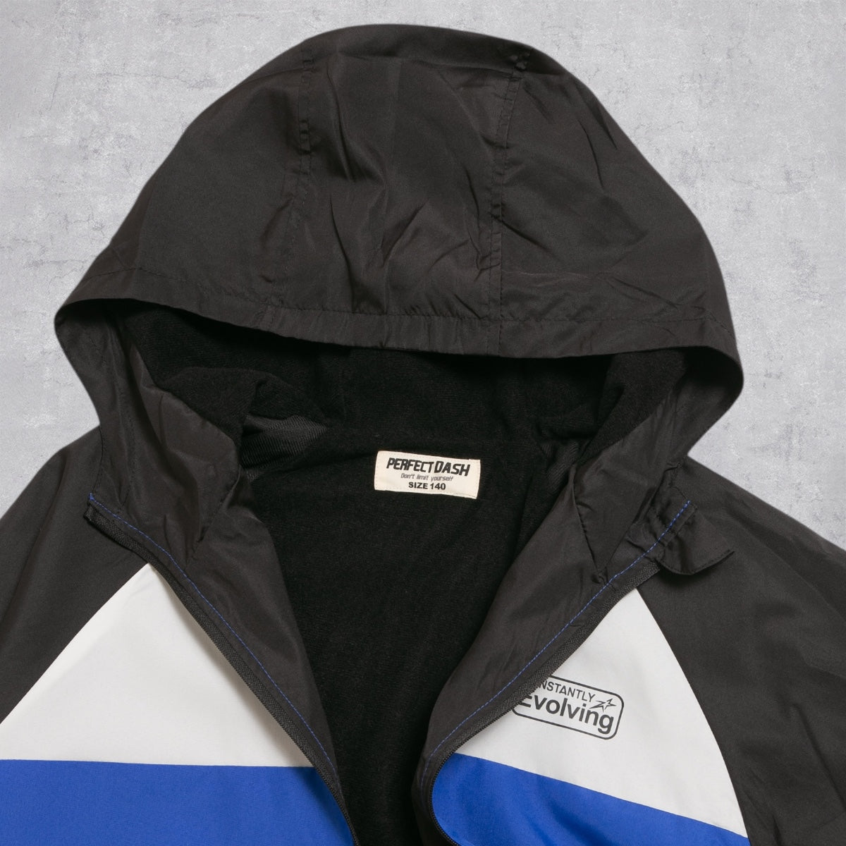 フード付き 配色切替ジャケット