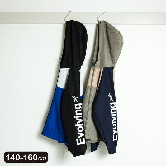 フード付き 配色切替ジャケット