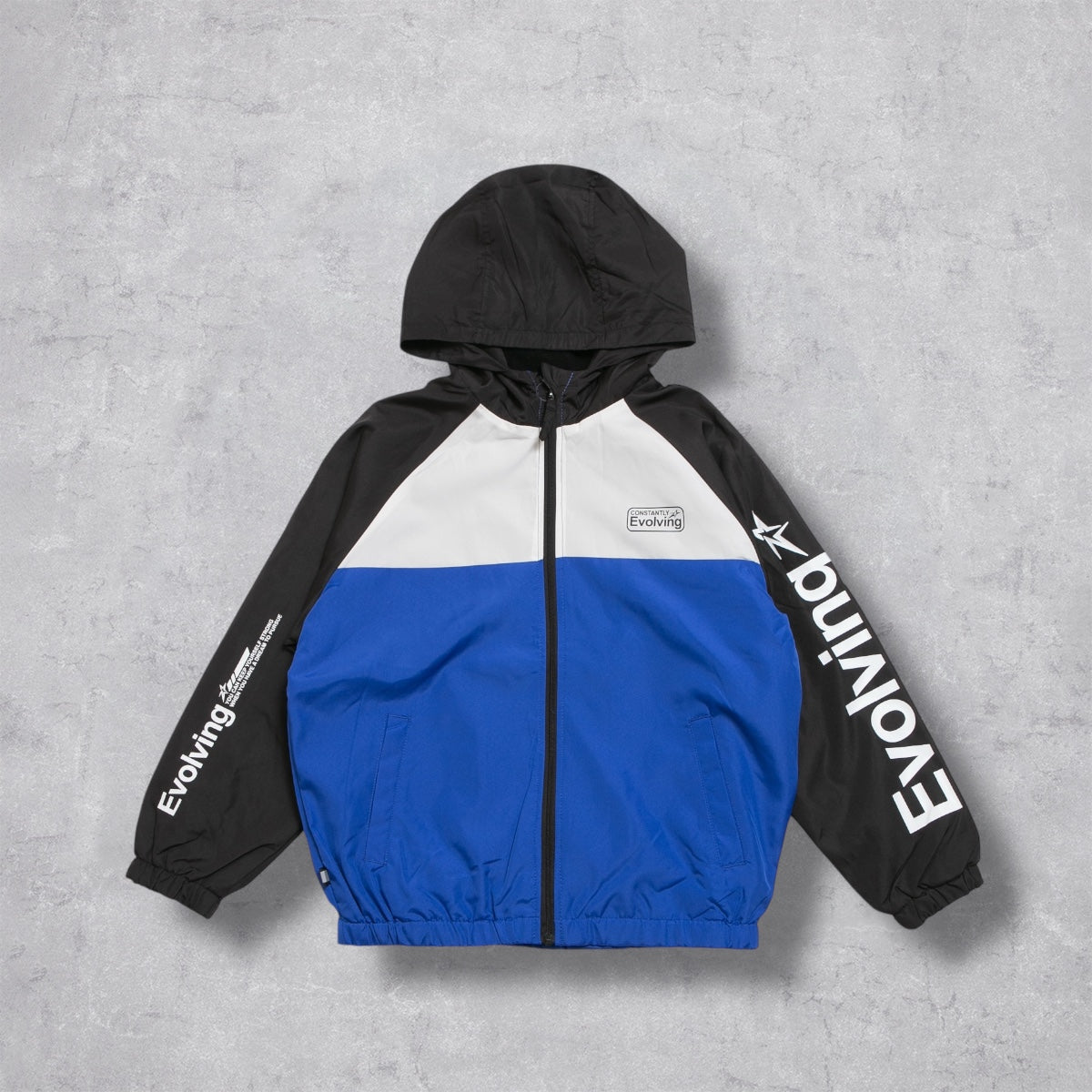 フード付き 配色切替ジャケット