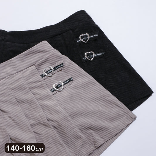 コーデュロイ プリーツラップ キュロット