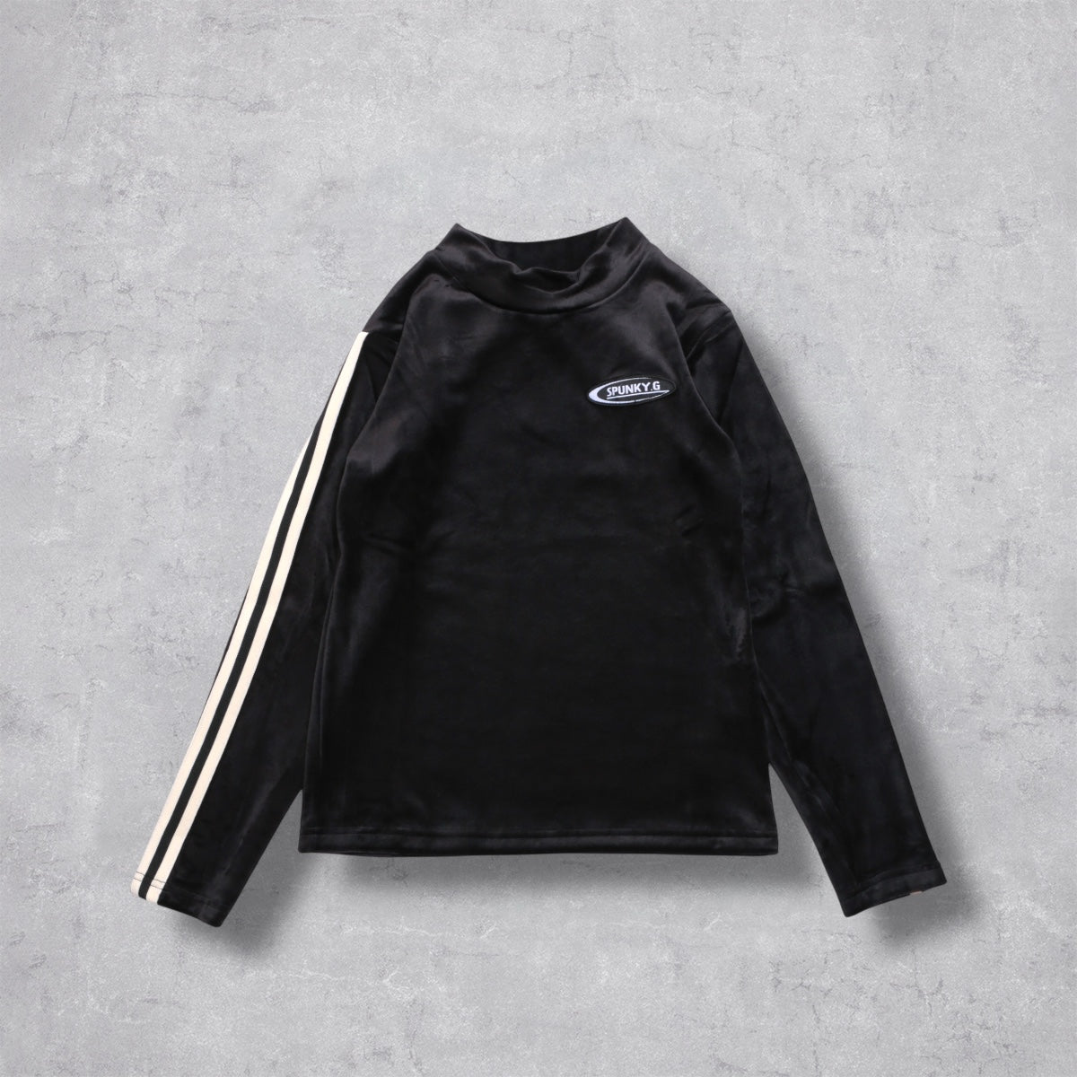 ストレッチベロア ハイネックＴシャツ