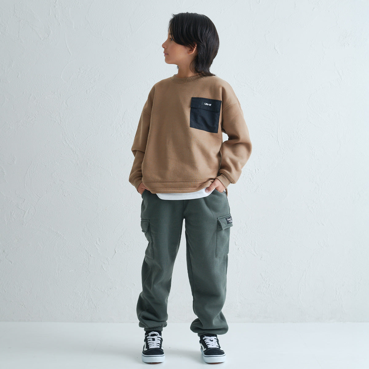 カーゴポケット 裏起毛ロングパンツ