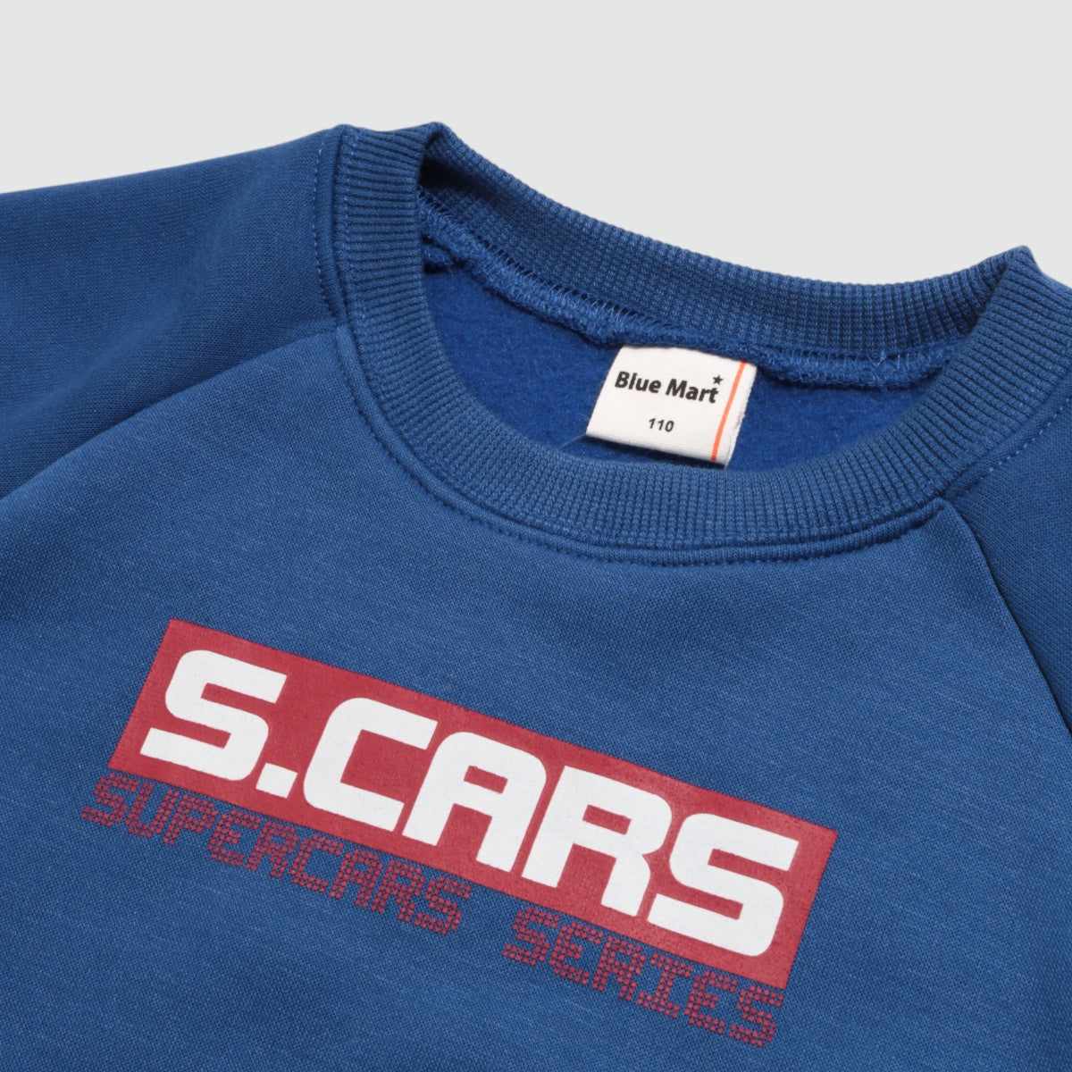 車プリント 裏起毛ラグラントレーナー