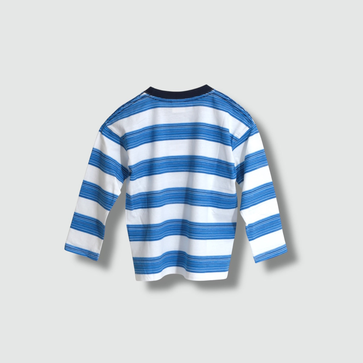 ボーダープリント 胸ポケット 長袖Tシャツ