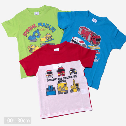 働く車プリント 半袖Ｔシャツ