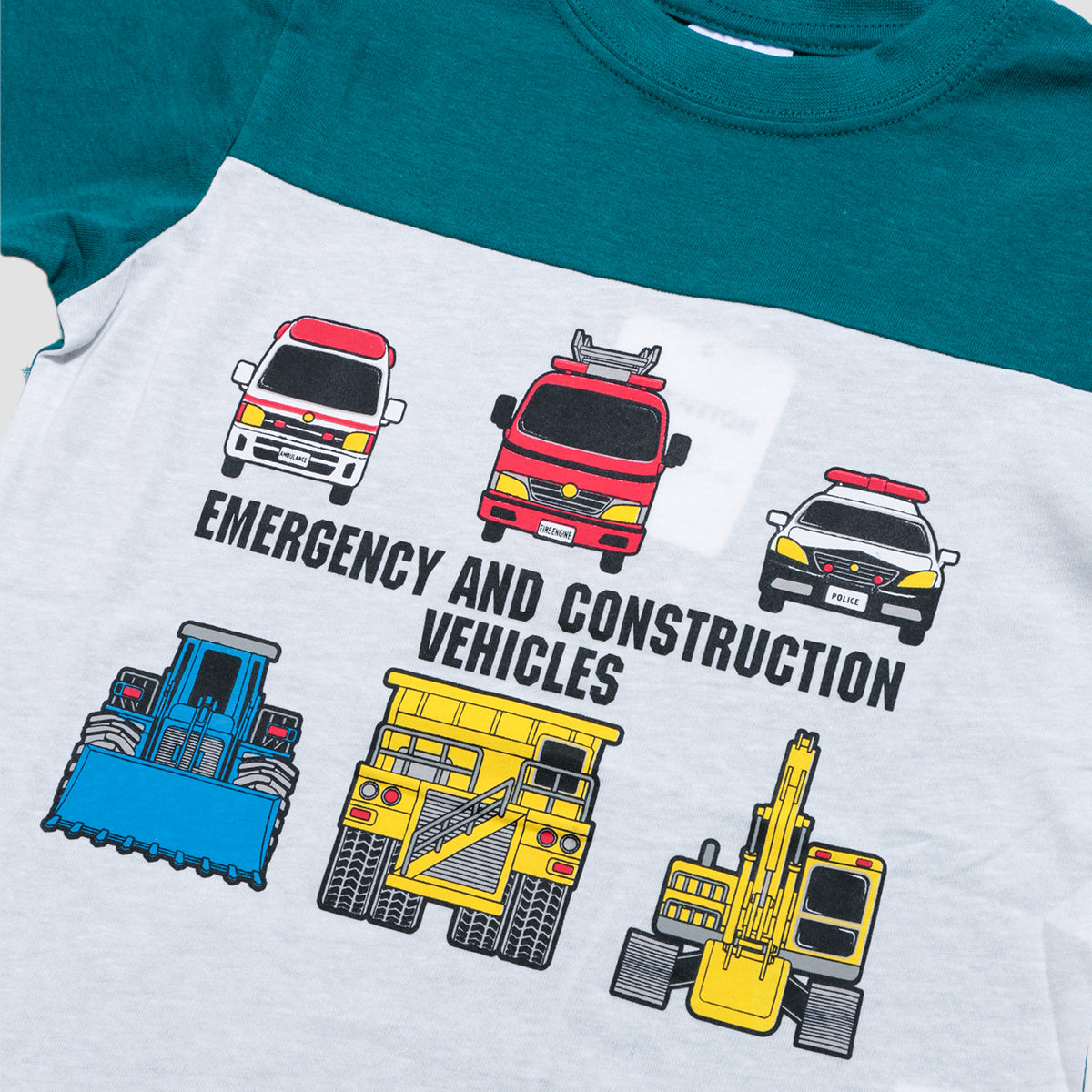 働く車プリント 半袖Ｔシャツ