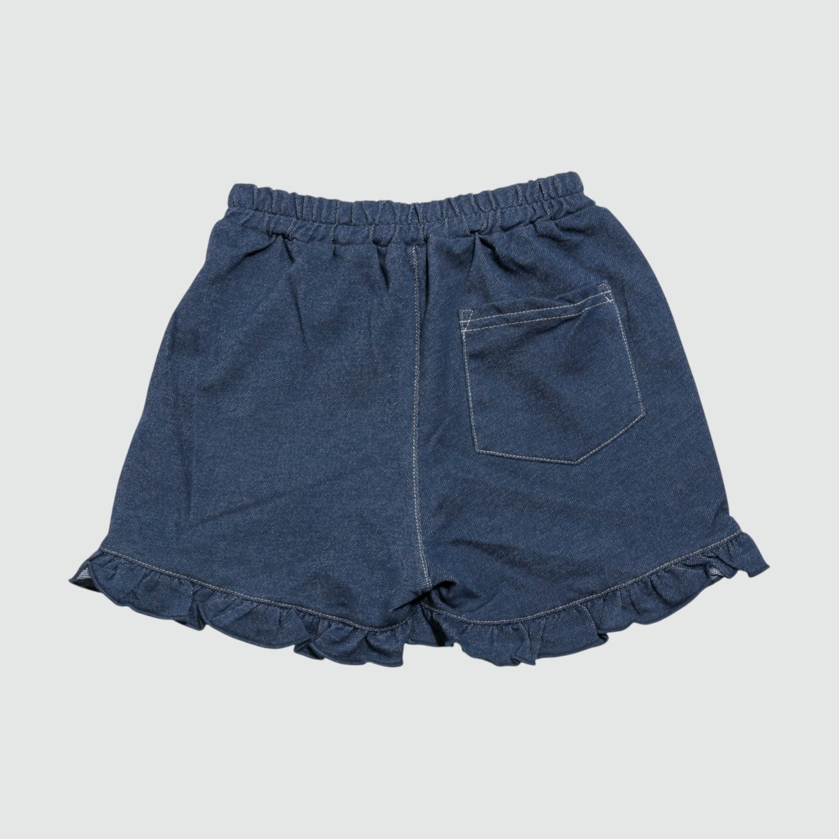 リボンモチーフ ニットデニムショートパンツ