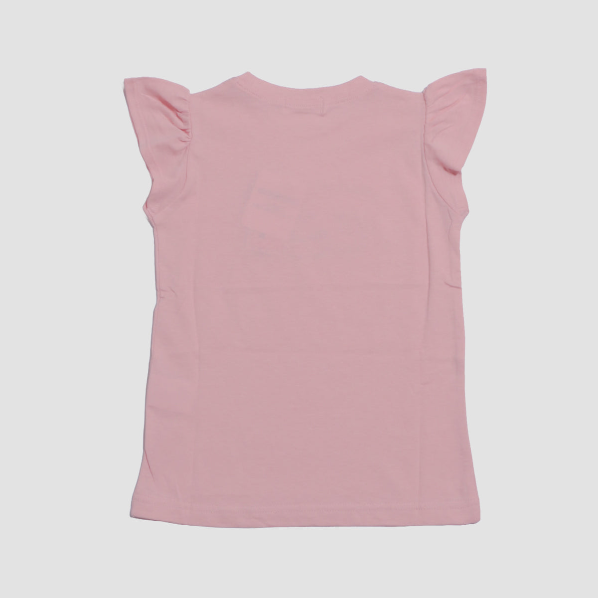 袖フリル プリントTシャツ