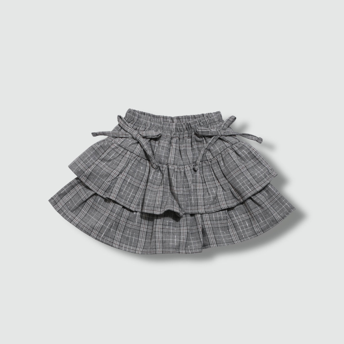 ラメ入チェック柄 ティアード スカッツ
