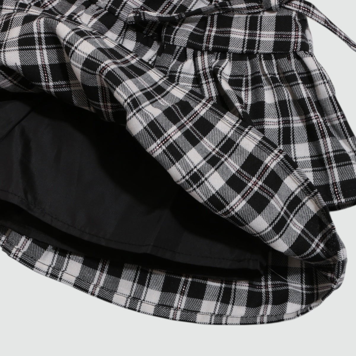 ラメ入チェック柄 ティアード スカッツ