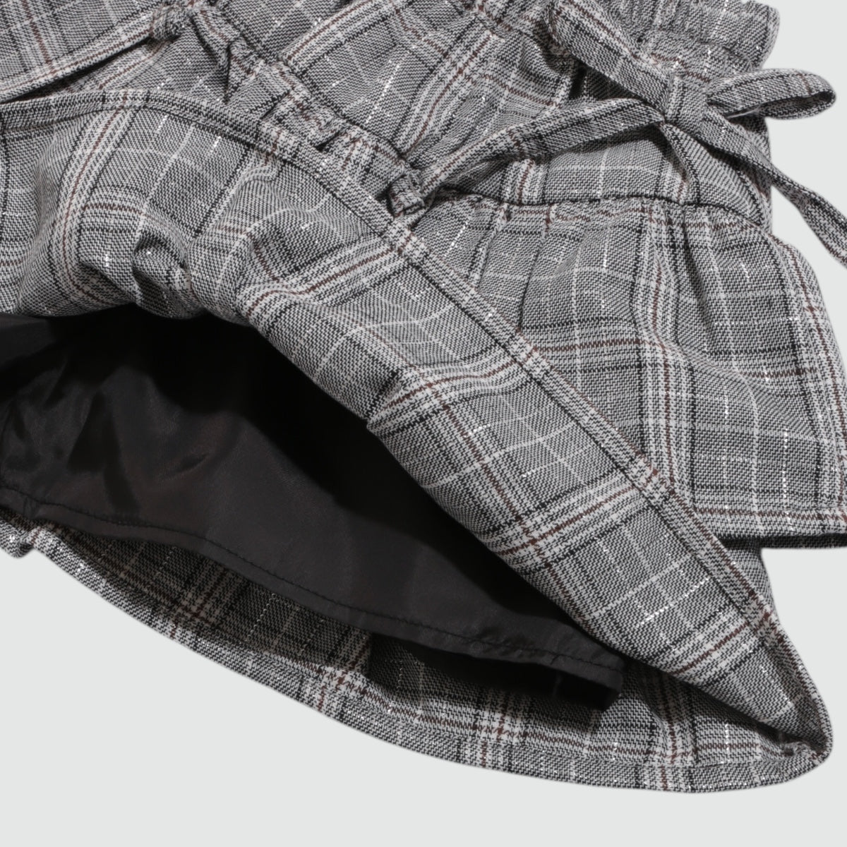 ラメ入チェック柄 ティアード スカッツ