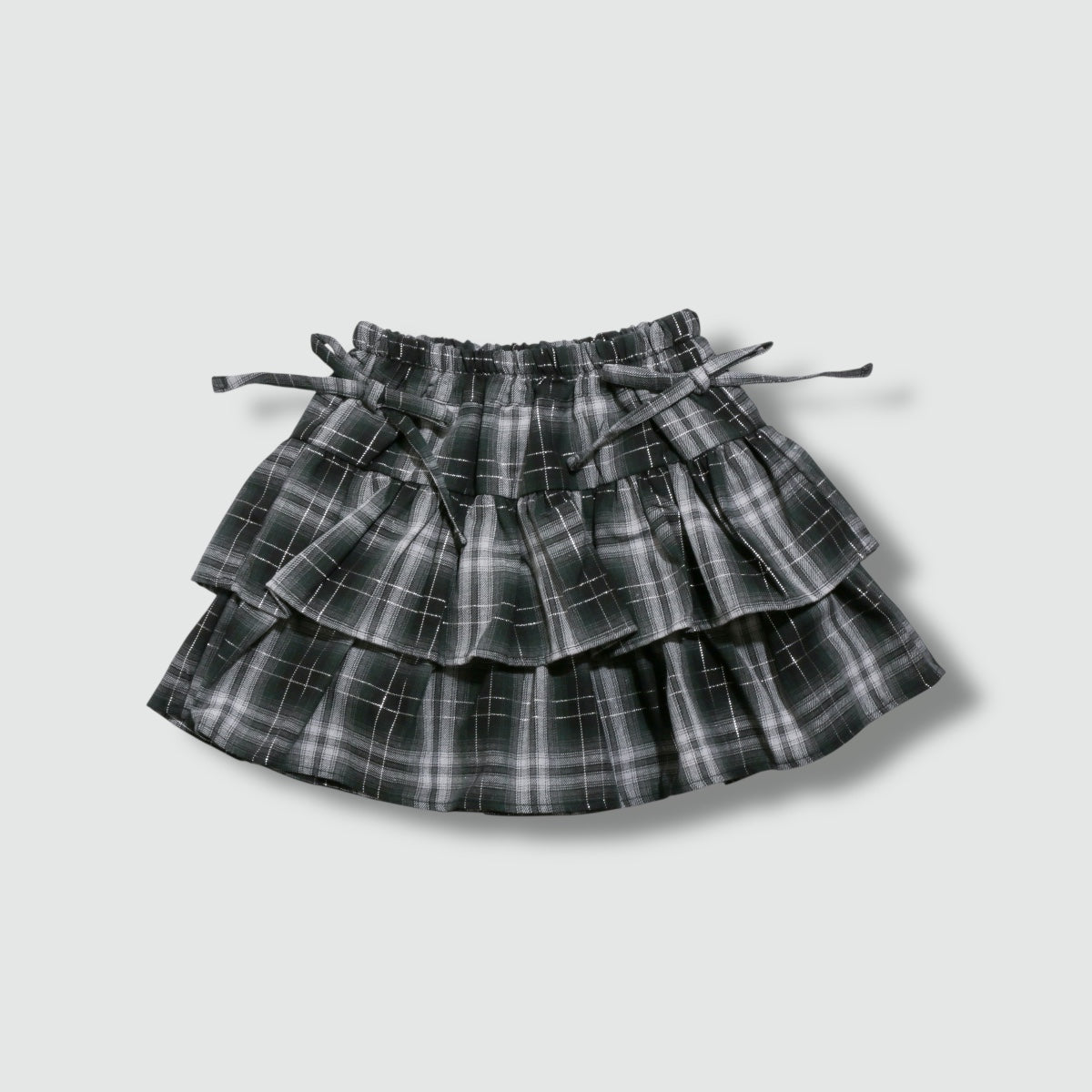 ラメ入チェック柄 ティアード スカッツ