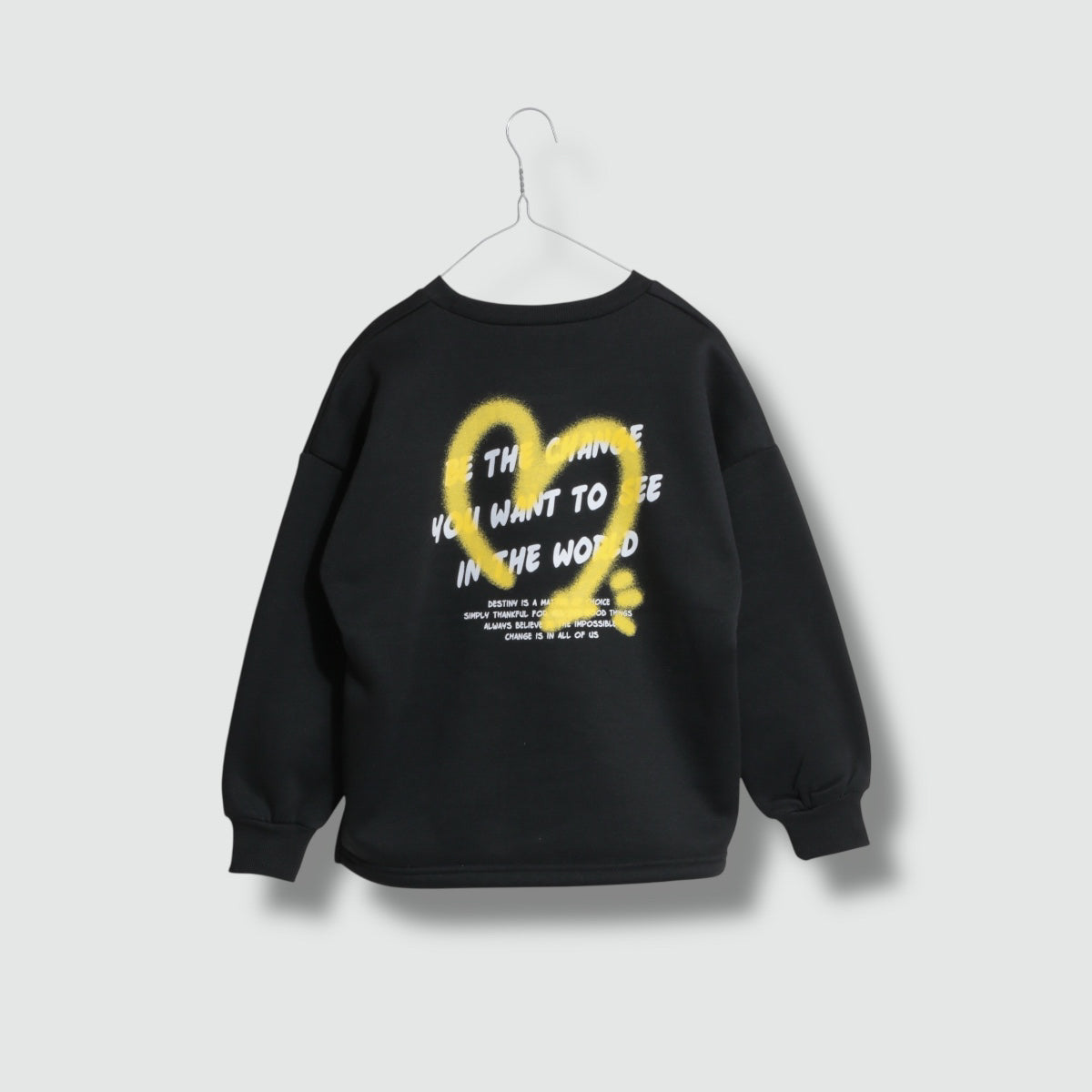 バックハート プリント裏起毛トレーナー