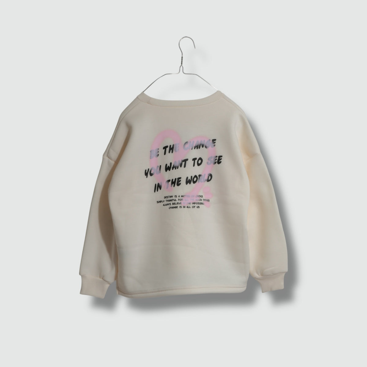 バックハート プリント裏起毛トレーナー