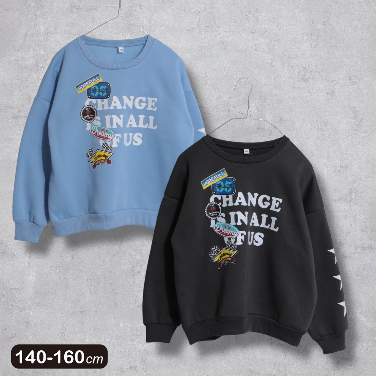 プリント 裏起毛トレーナー