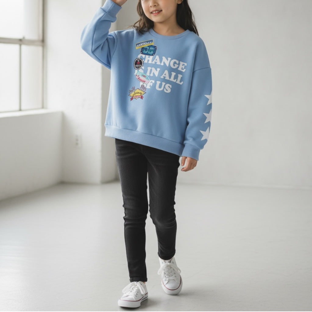 プリント 裏起毛トレーナー