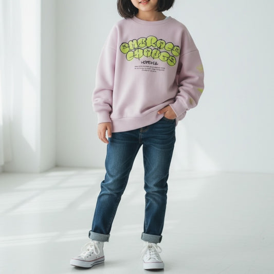 プリント 裏起毛トレーナー