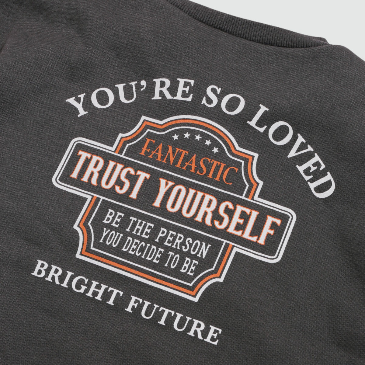 バックロゴ プリント 裏起毛トレーナー