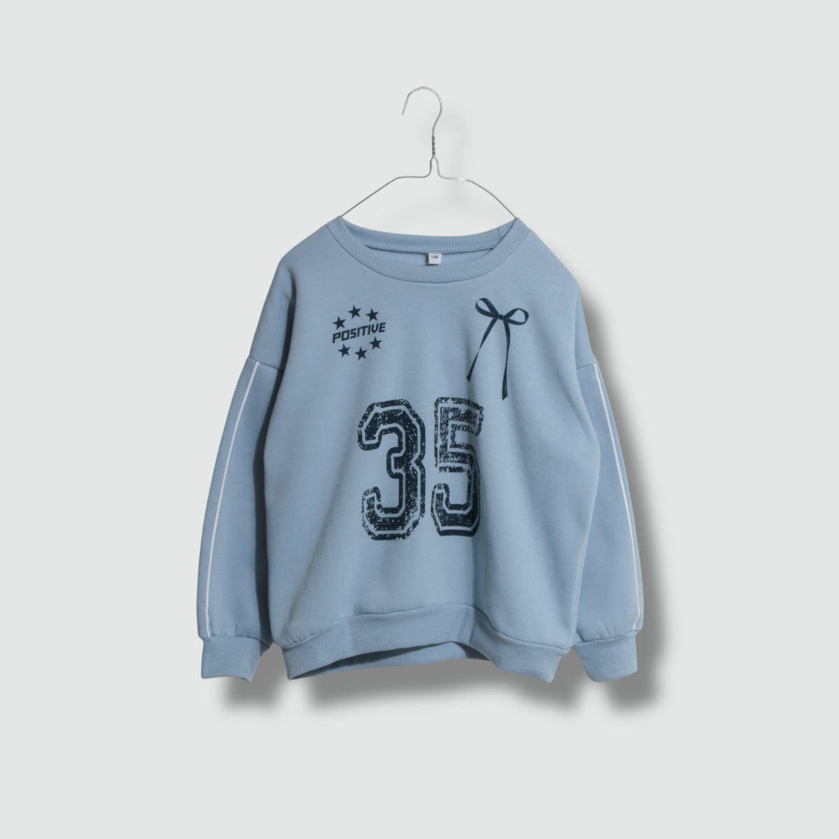 ナンバーロゴ 袖ライン裏起毛トレーナー