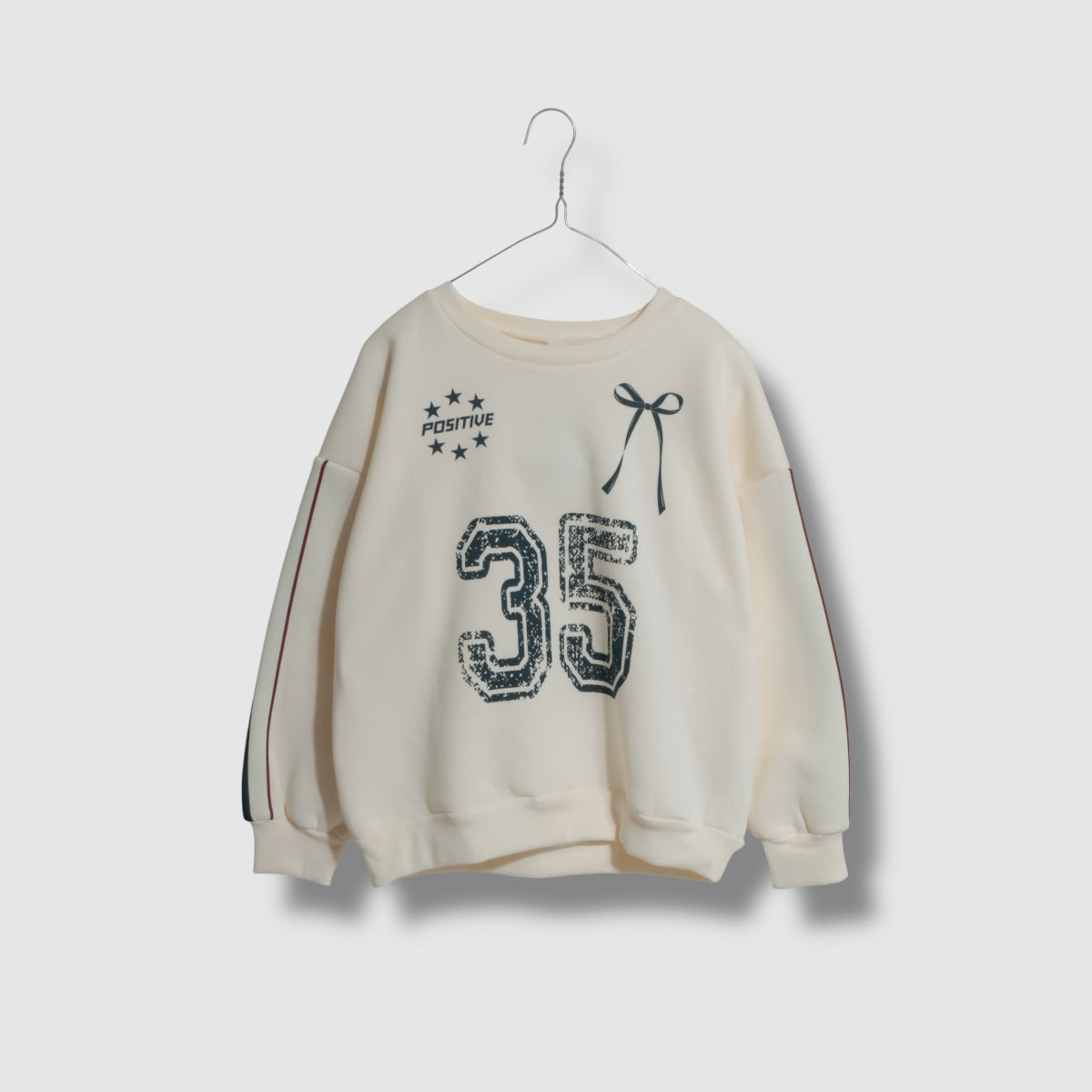 ナンバーロゴ 袖ライン裏起毛トレーナー