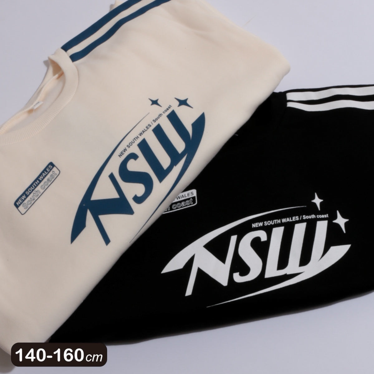 肩ライン プリント 裏起毛トレーナー