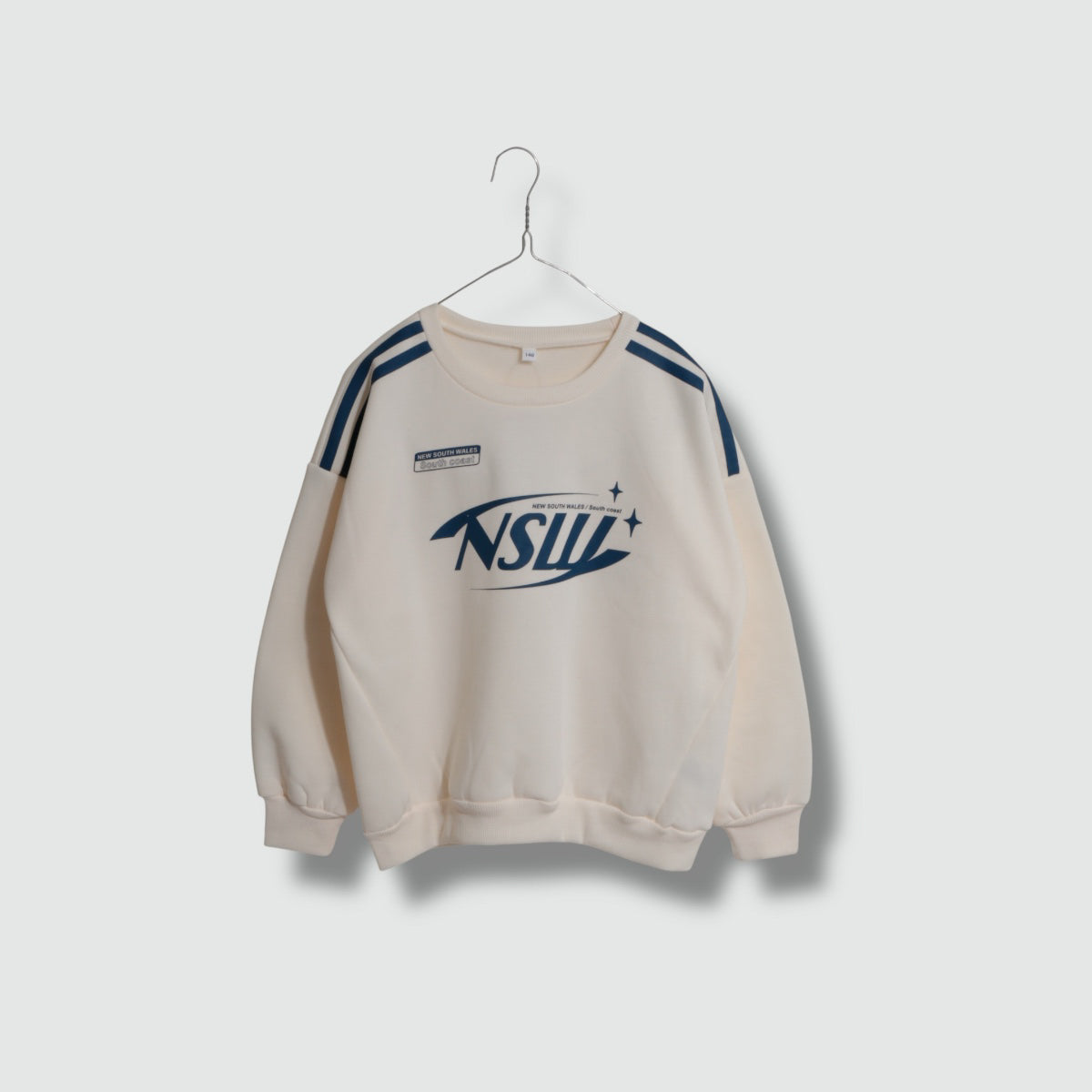 肩ライン プリント 裏起毛トレーナー