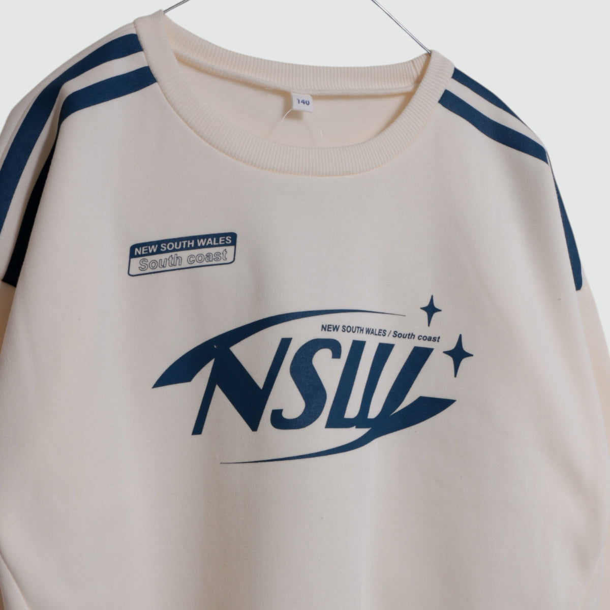 肩ライン プリント 裏起毛トレーナー