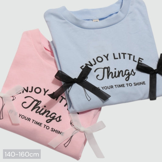 クロップド丈 リボンモチーフ 長袖Ｔシャツ