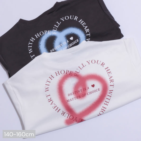 バックハートプリント  トップス