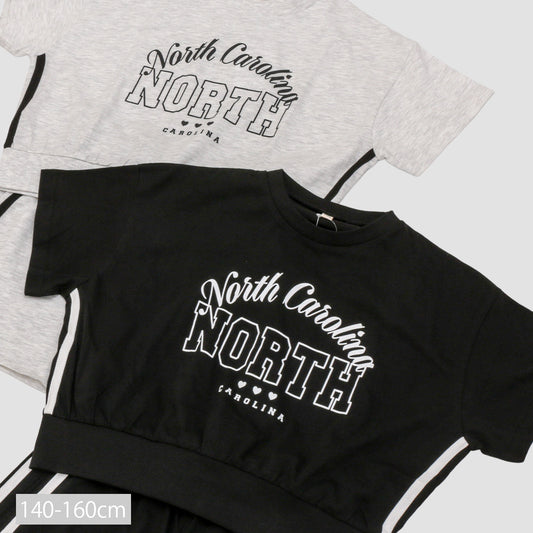 クロップド丈Tシャツ サイドラインショートパンツ セットアップ
