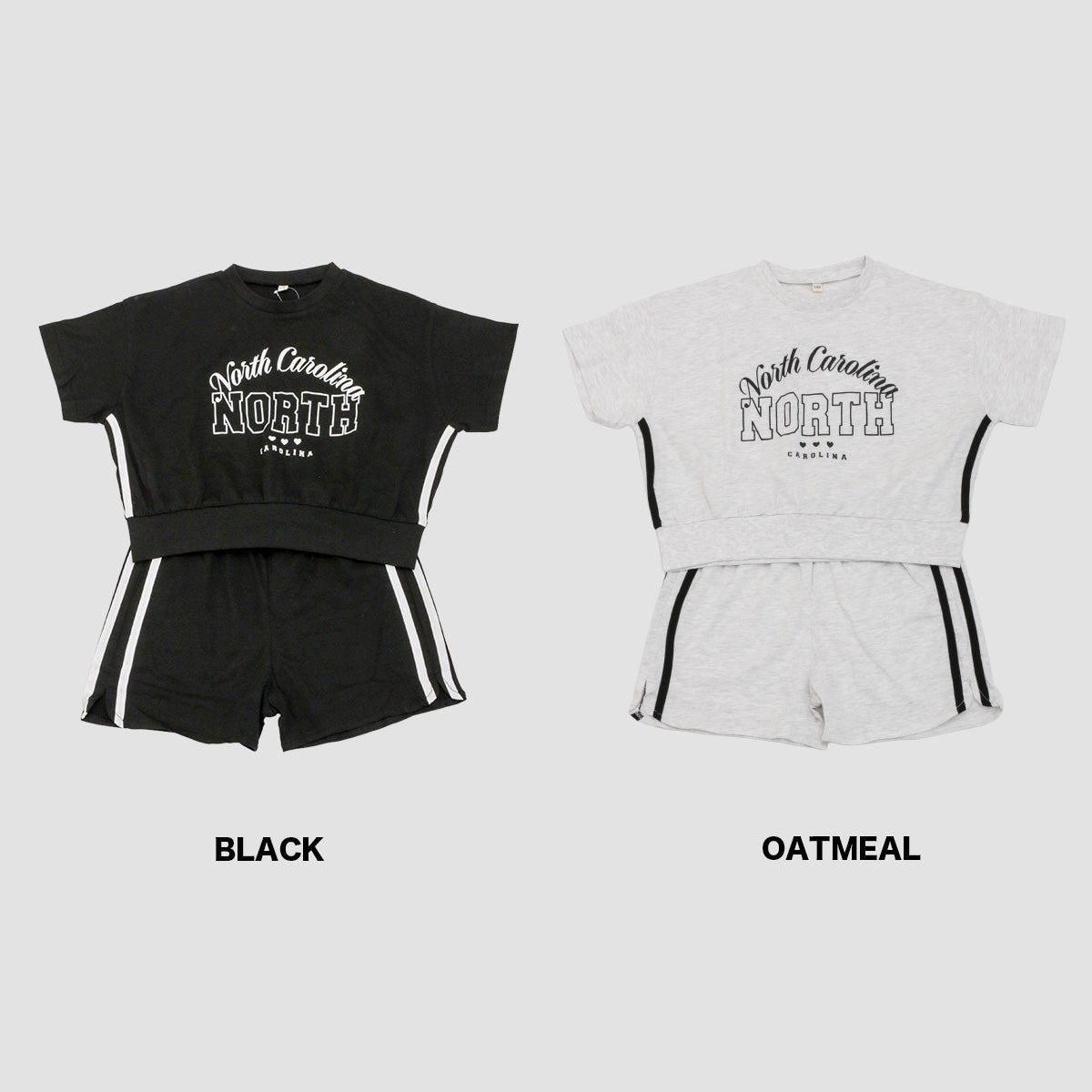 クロップド丈Tシャツ サイドラインショートパンツ セットアップ