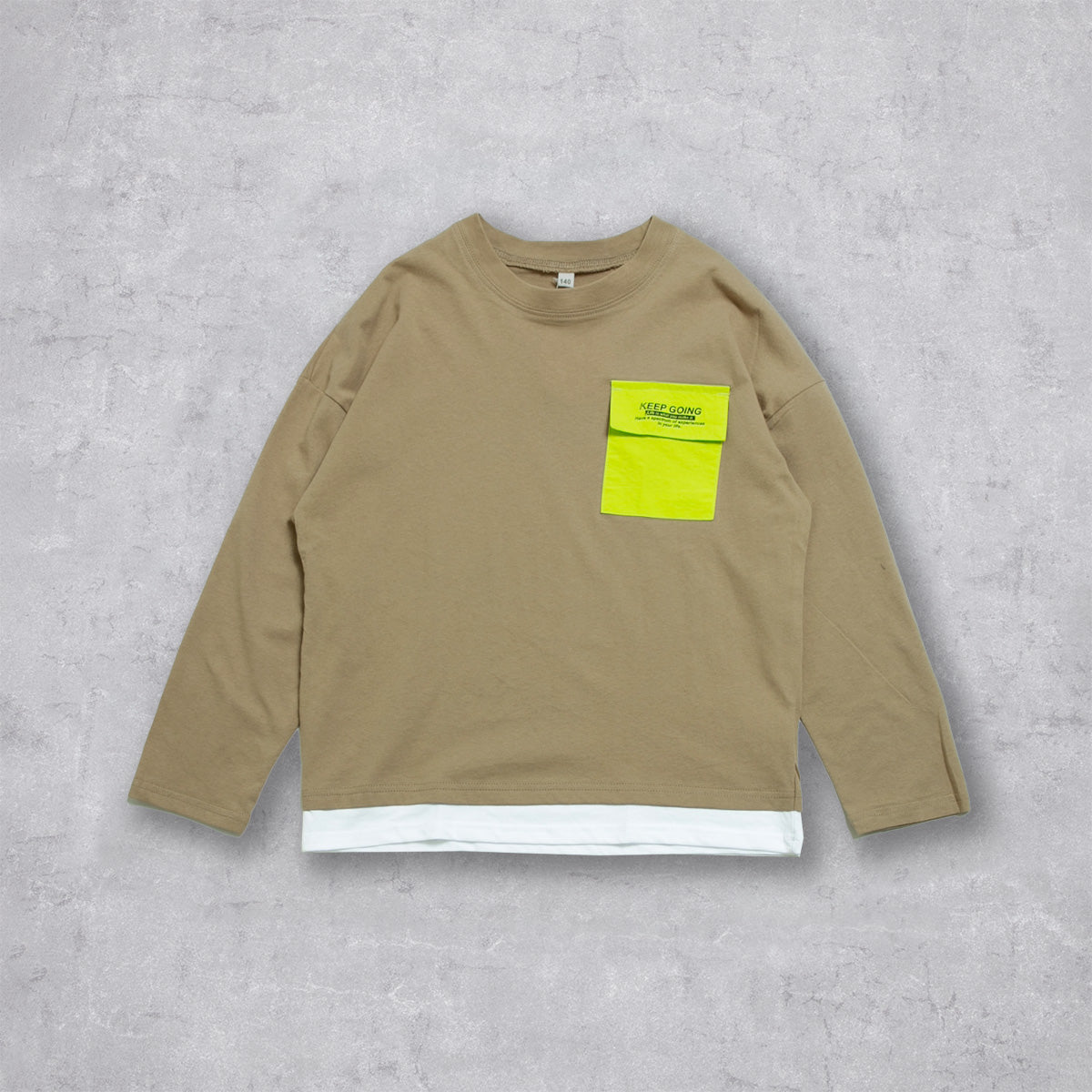 胸ポケット 裾フェイクレイヤード Ｔシャツ