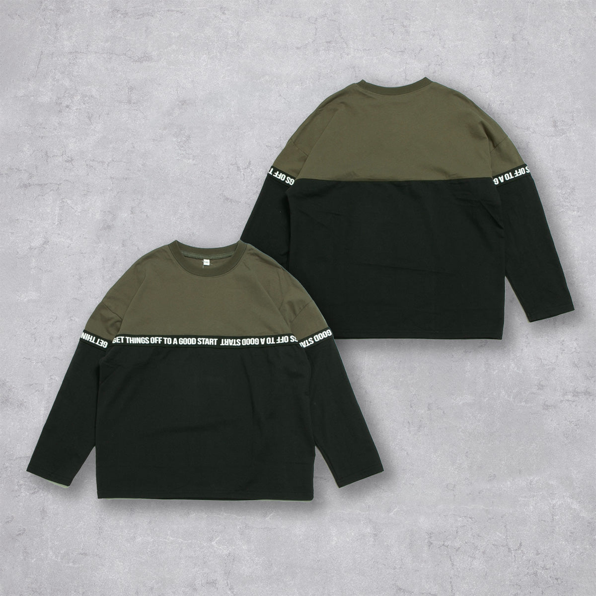 ロゴテープ使い バイカラーＴシャツ
