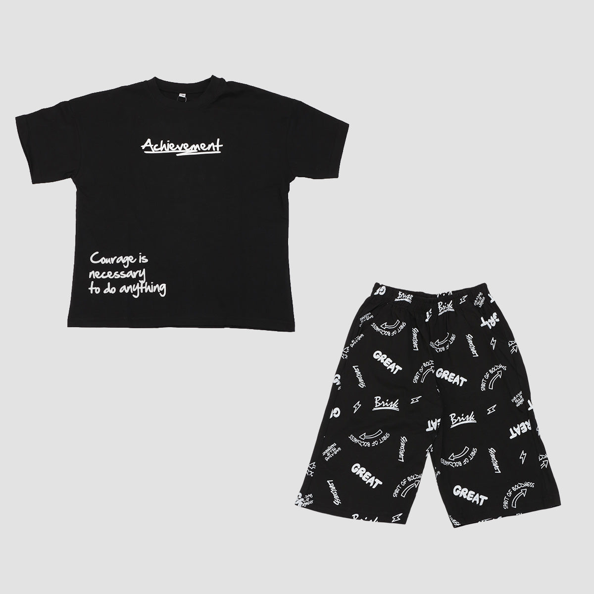 Tシャツ 総柄ハーフパンツ 上下セット