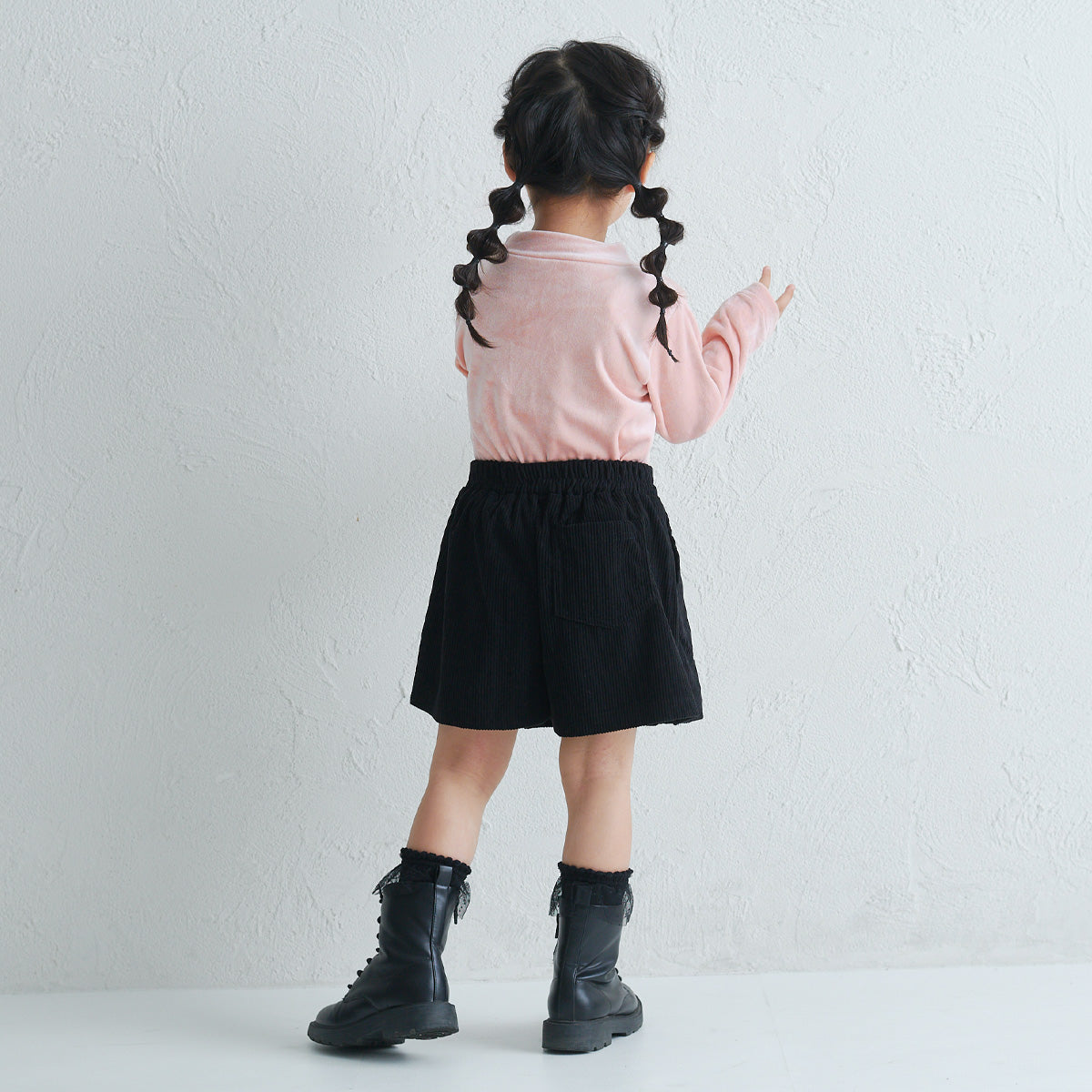 コーデュロイ プリーツラップキュロット