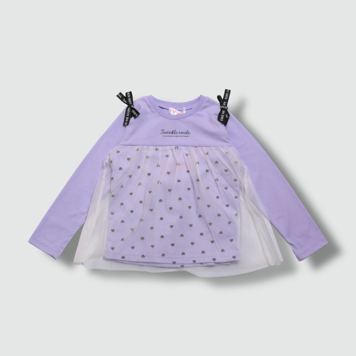 チュール重ね フリル トップス