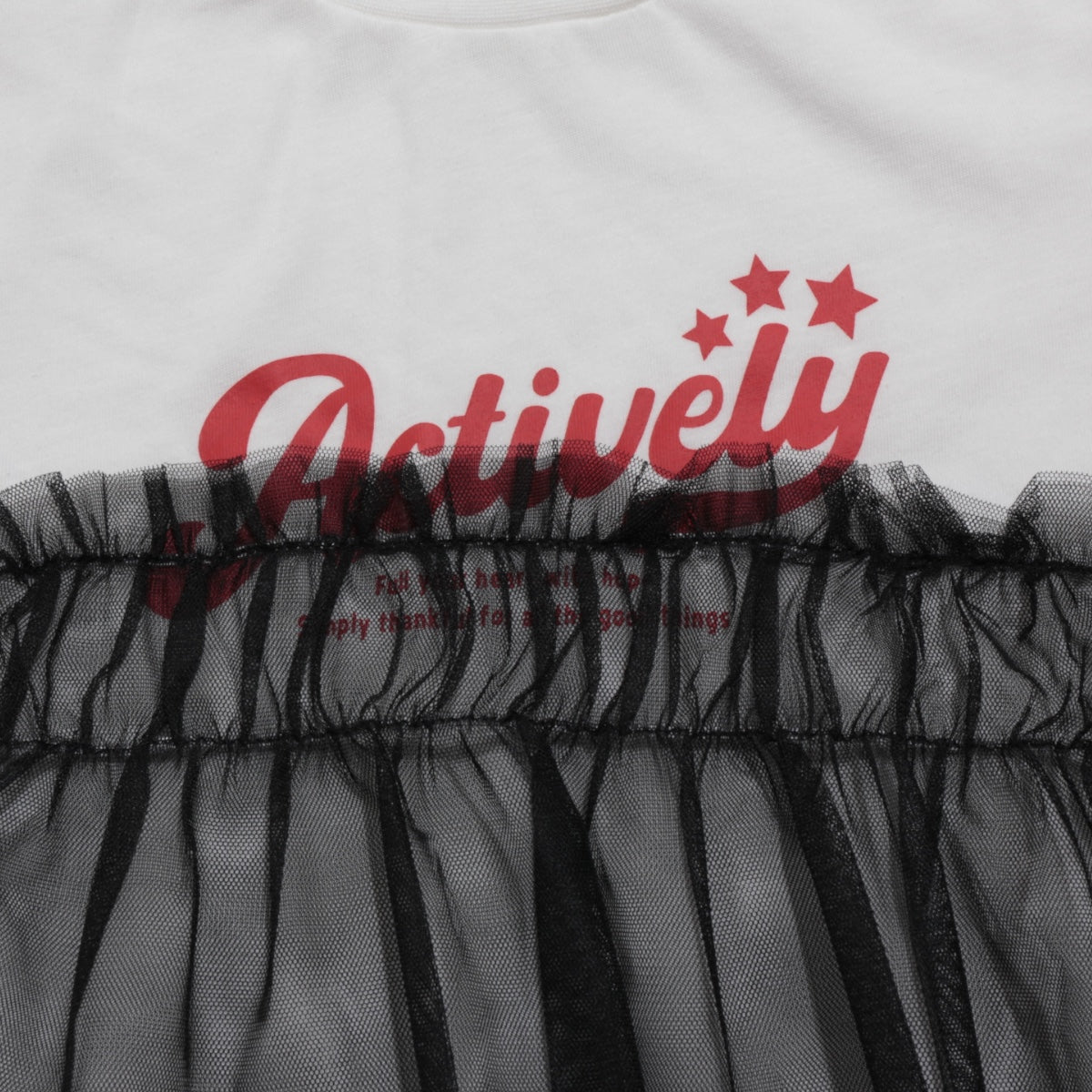 チュールフリル ドッキングTシャツ
