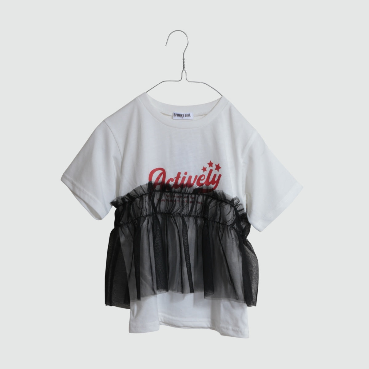 チュールフリル ドッキングTシャツ