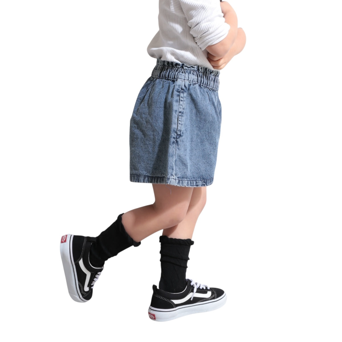 ケミカル加工 デニムキュロット