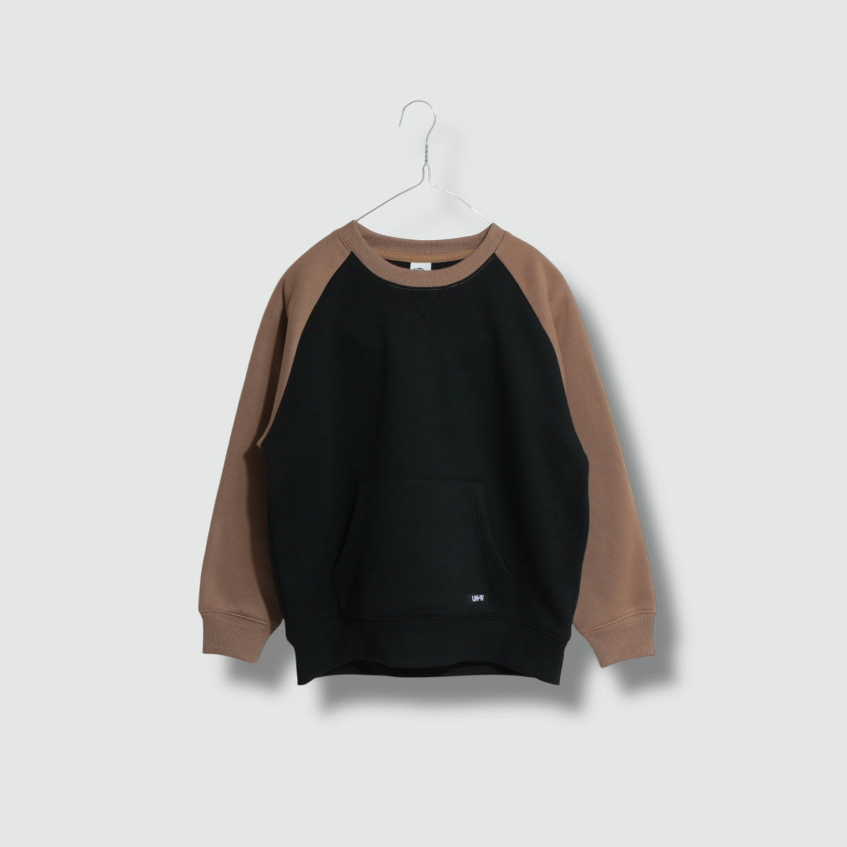 ラグラン 配色 裏起毛トレーナー