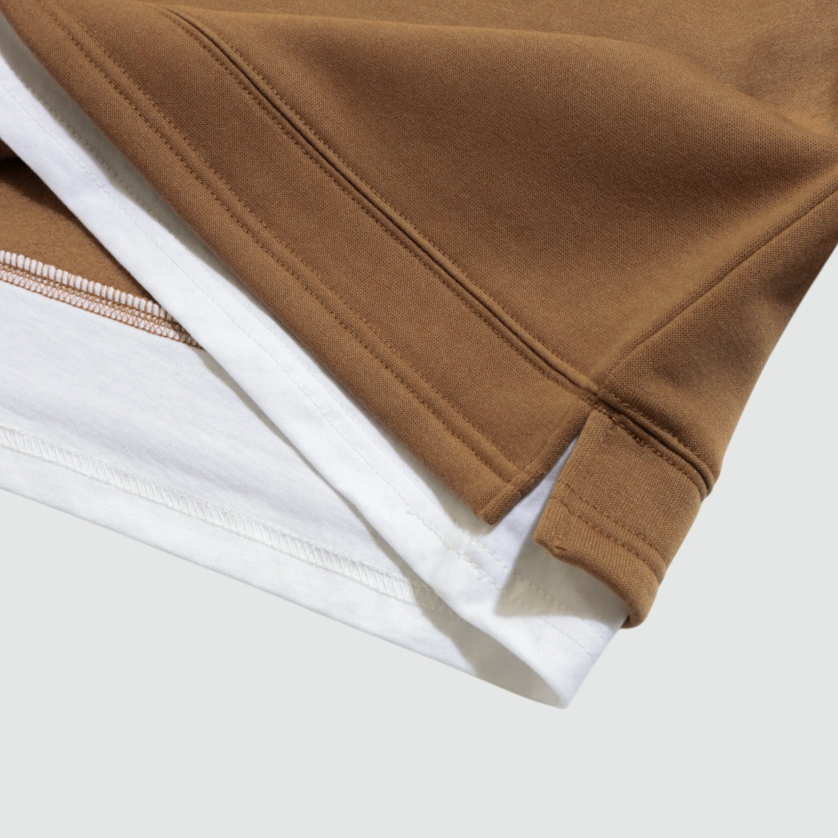 裾フェイクレイヤード 胸ポケット 裏起毛トレーナー